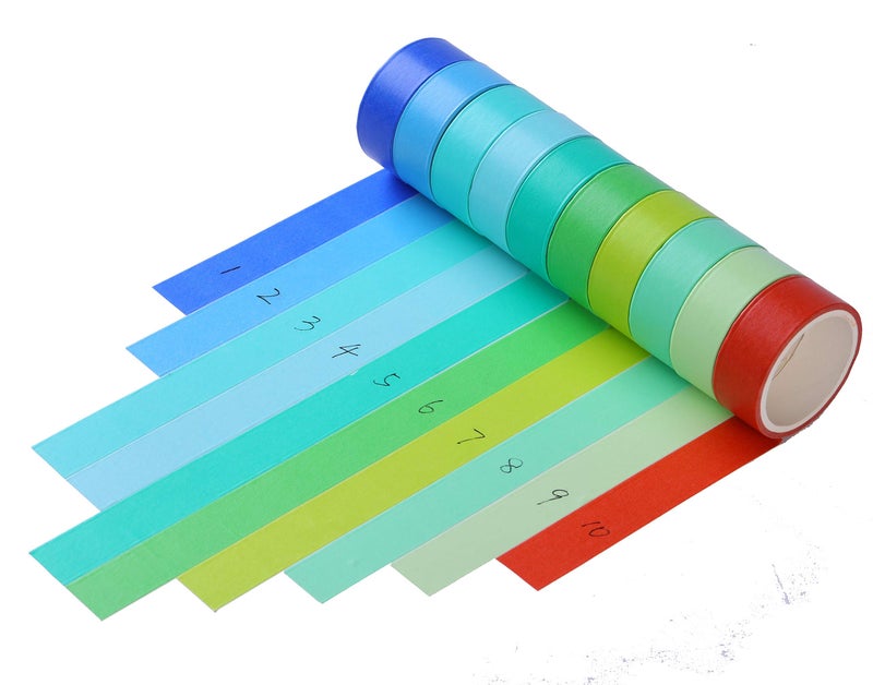 LEOTER 30 Rolls Washi Masking Tape Set, 15mm Wide Colorful Rainbow, Decorative Writable Craft Tape for DIY Scrapbook Designs - Image 3